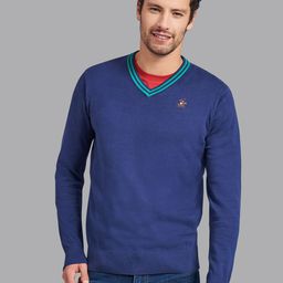 Beverly Hills Polo Club Men Navy Blue & Green Cotton Pullover-image-71