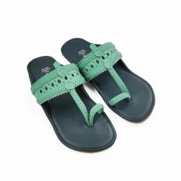 The Madras Trunk Dark Blue Mint Kolhapuris-picture-8