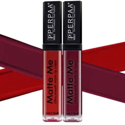 PERPAA Set Of 2 Matte Me Ultra Smooth Lip Creams 5 ml Each - Rich Plum & Bright Red-10