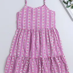 The Magic Wand Girls Print Peplum Dress-image-52