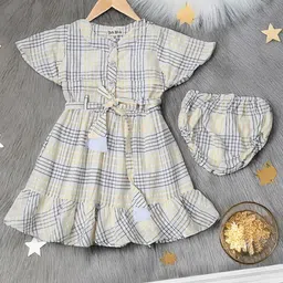 Bella Moda Girls Checked Fit and Flare Dress-image-46