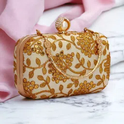 Toobacraft Embellished Box Clutch With Shoulder Strap-27