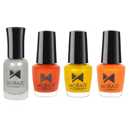 Moraze Pack of 4 Glossy Nail Polish - 15 ML (5 ML Each) & (Sparkling Silver) - 8 ML-22