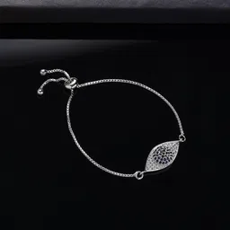 DressBerry Silver-Plated Cubic Zirconia Studded Evil Eye Brass Cuff Bracelett-53