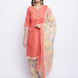 Roly Poly Geometric Printed V-Neck Kurta With Salwar & Dupatta-picture-14