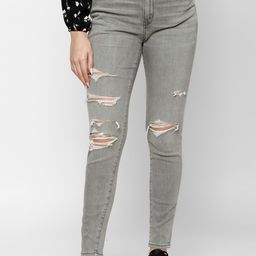 AMERICAN EAGLE OUTFITTERS Women Slim Fit High-Rise Highly Distressed Light Fade Jeans-image-80