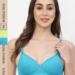 Floret Pack Of 2 Heavily Padded Non-Wired Seamless Push-Up Bra-picture-5