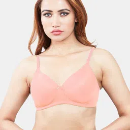 Sonari Women Peach Solid Cotton Lightly Padded Bra-69