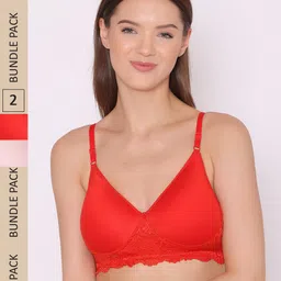 ABELINO Pack Of 2 Lightly Padded Cotton Seamless Non-Wired Bra-image-59