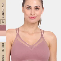 Amour Secret Pack of 3 Lightly Padded Sports Bra-image-41
