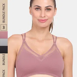 Amour Secret Pack of 3 Lightly Padded Anti Odour Sports Bra-image-99