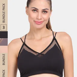 Amour Secret Pack of 3 Lightly Padded Anti Odour Sports Bra-image-24