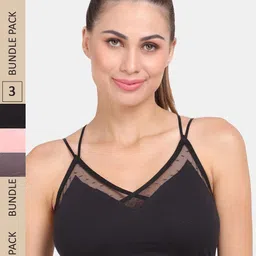 Amour Secret Pack of 3 Lightly Padded Anti-Odour Sports Bra-image-44