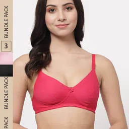 College Girl Pack Of 3 Cotton Lightly Padded Full Coverage All Day Comfort Seamless Bra-picture-13
