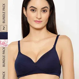 Floret Pack of 2 Lightly Padded Seamless Bra T1710_Navy-Floral White_32B-picture-36