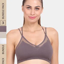 Amour Secret Pack Of 3 Self Design Seamless Lightly Padded Sports Bra-picture-21