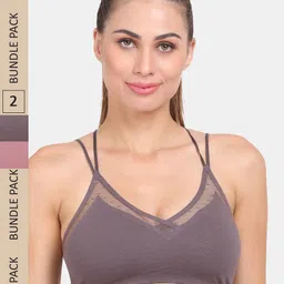 Amour Secret Pack of 2 Seamless Lightly Padded Anti-Odour Sports Bra S6351_Dgry_Muv-image-75