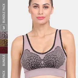 Amour Secret Pack Of 3 Lightly Padded Anti Odour Sports Bra-image-29