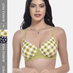 StyFun Pack Of 2 Bras Checked Full Coverage Lightly Padded-40