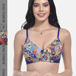StyFun Pack Of 2 Printed Full Coverage Lightly Padded All Day Comfort Bra image 1