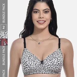 StyFun Pack Of 2 Abstract Printed Full Coverage Lightly Padded All Day Comfort Bra-3