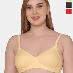 KOMLI Pack Of 3 Full Coverage Lightly Padded Cotton T-shirt Bras With All Day Comfort-40