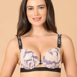 PrettyCat Animal Print Half Coverage Underwired Lightly Padded Pushup Bra-14