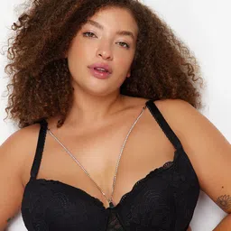Trendyol Floral Lace Full Coverage Underwired Lightly Padded Bra With All Day Comfort-2