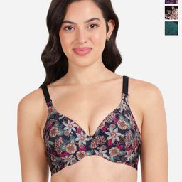 shyaway Pack of 3 Printed Medium Coverage Lightly Padded T-shirt Bra-All Day Comfort-picture-34