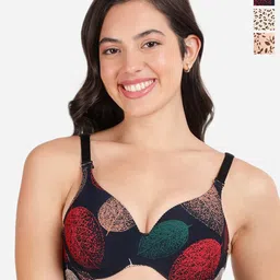 shyaway Pack of 3 Printed Medium Coverage Lightly Padded T-shirt Bra-All Day Comfort-image-81