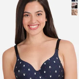 shyaway Pack of 3 Printed Medium Coverage Lightly Padded T-shirt Bra-All Day Comfort-picture-22