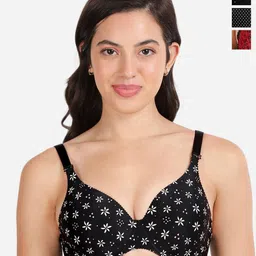 shyaway Pack of 3 Floral Medium Coverage Lightly Padded T-shirt Bra-All Day Comfort-picture-13