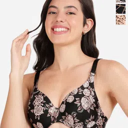 shyaway Pack Of 3 Floral Printed Medium Coverage Lightly Padded Bras- All Day Comfort-picture-13