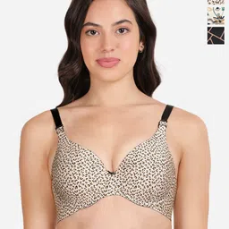 shyaway Pack of 3 Printed Medium Coverage Lightly Padded T-shirt Bra-All Day Comfort-image-86