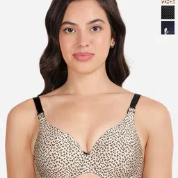 shyaway Pack of 3 Printed Medium Coverage Lightly Padded T-shirt Bra-All Day Comfort-picture-37