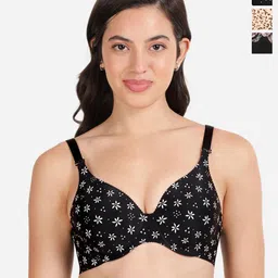 shyaway Pack of 3 Floral Medium Coverage Lightly Padded T-shirt Bra-All Day Comfort-26