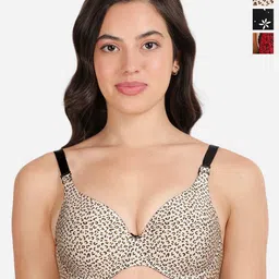 shyaway Pack Of 3 Floral Printed Lightly Padded Underwired  T-shirt Bra-All Day Comfort-picture-21