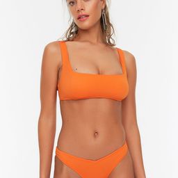 Trendyol Women Orange Solid Swim Bottom-image-9
