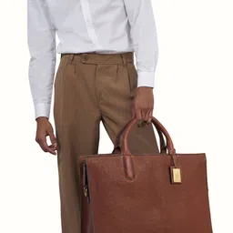 Hidesign Men Up To 15 inch Leather Laptop Bag-image-76