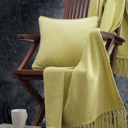 MASPAR Colorart Blaize Yellow Cotton Square Cushion Cover-image-3