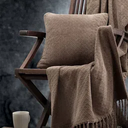 MASPAR Colorart Blaize Brown Cotton Square Cushion Cover-image-51