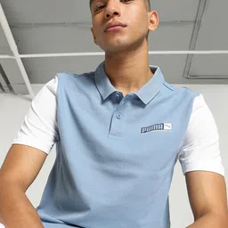Puma Contrast Sleeve Slim Fit Polo Collar T-Shirt-image-15