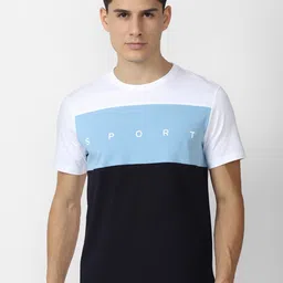 Van Heusen Flex Men Black Colourblocked Extended Sleeves Slim Fit T-shirt-image-98