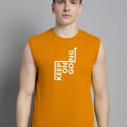 Friskers Typography Printed Sleeveless Bio Wash Slim Fit Cotton T-shirt-image-44