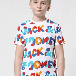 Jack & Jones Junior Boys Typography Printed Pure Cotton T-Shirt-image-60