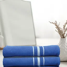 Athom Living Blue 3 Pieces Cotton 350 GSM Bath Towels-image-79