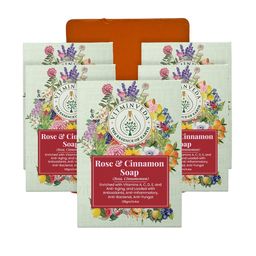 VITMINVEDA Set of 5 Rose & Cinnamon Natural & Herbal Soap Bar - 125 g each-12