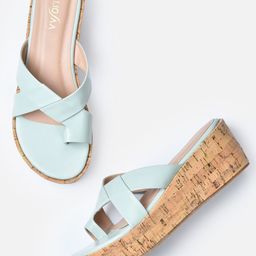 VALIOSAA Green Platform Sandals-56