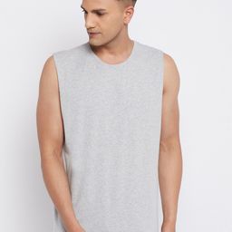 Hypernation Men Grey Melange Cotton T-shirt-image-14