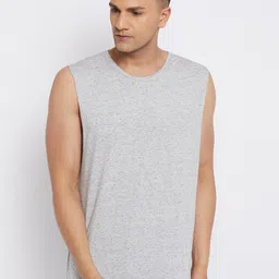 Hypernation Men Grey Melange Solid Cotton T-shirt-image-6